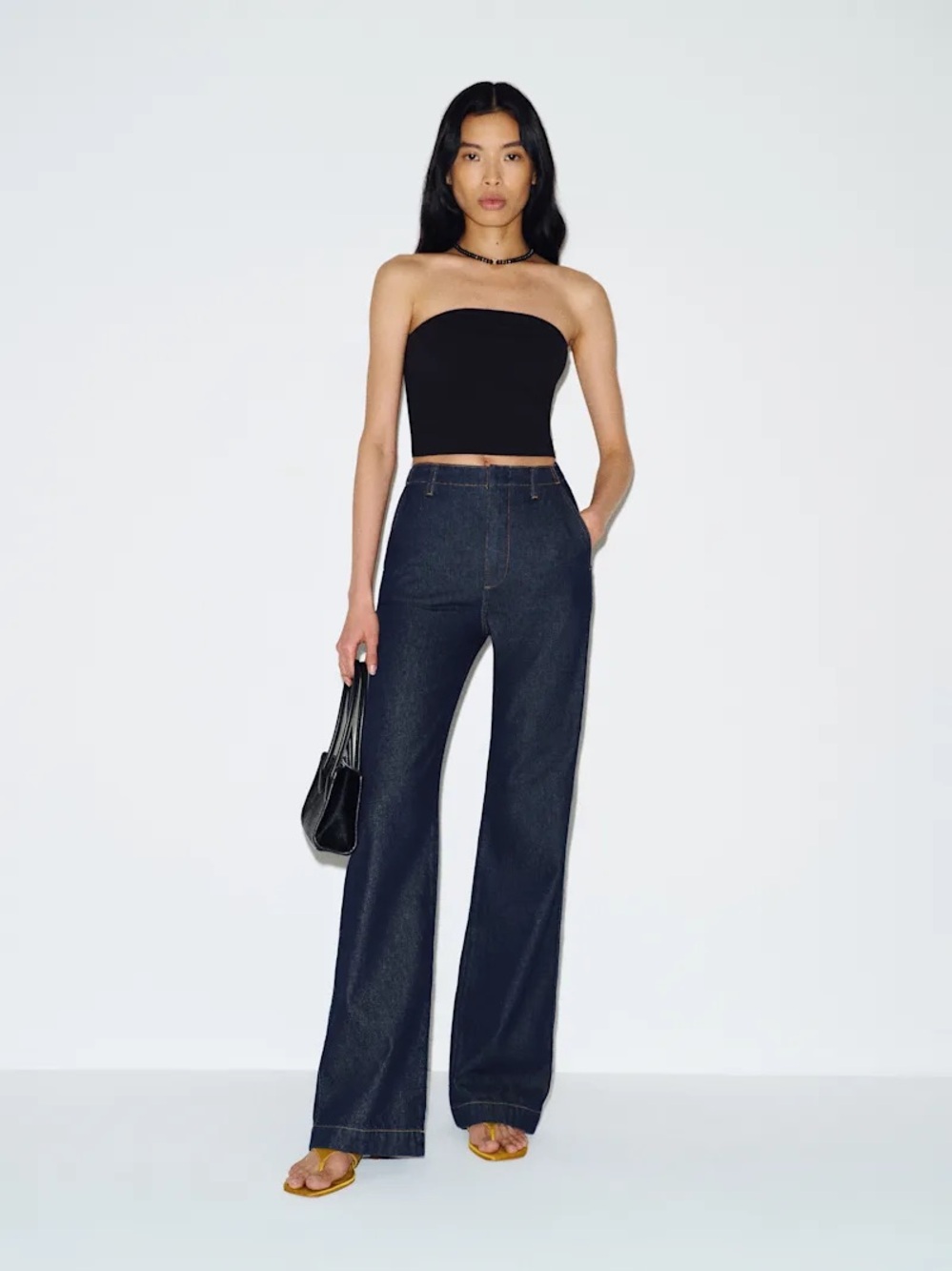 Reformation Graycen High Rise Denim Trouser Pant